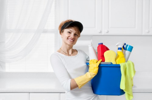 Deep sofa cleaning process in a Upton home